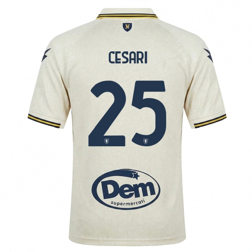 Danxen Kinder Nicolò Cesari #25 Oldlace Gelb Schwarz Auswärtstrikot Trikot 2026/27 T-Shirt