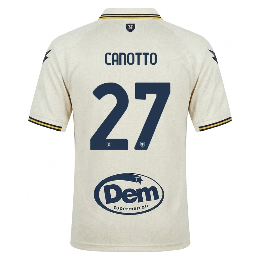 Danxen Kinder Luigi Canotto #27 Oldlace Gelb Schwarz Auswärtstrikot Trikot 2026/27 T-Shirt