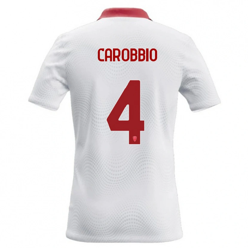 Danxen Kinder Giacomo Carobbio #4 Weiß Rot Auswärtstrikot Trikot 2026/27 T-Shirt