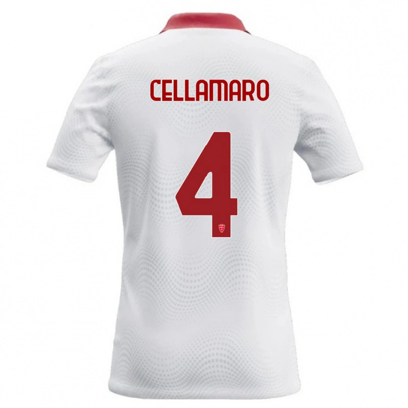 Danxen Kinder Simone Cellamaro #4 Weiß Rot Auswärtstrikot Trikot 2026/27 T-Shirt