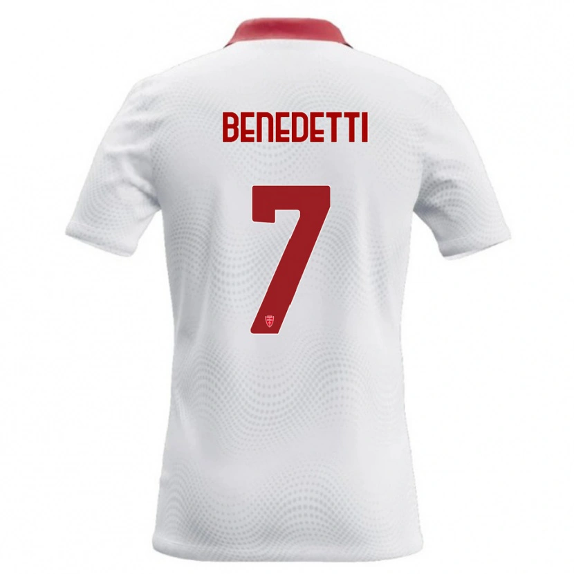 Danxen Kinder Elia Benedetti #7 Weiß Rot Auswärtstrikot Trikot 2026/27 T-Shirt