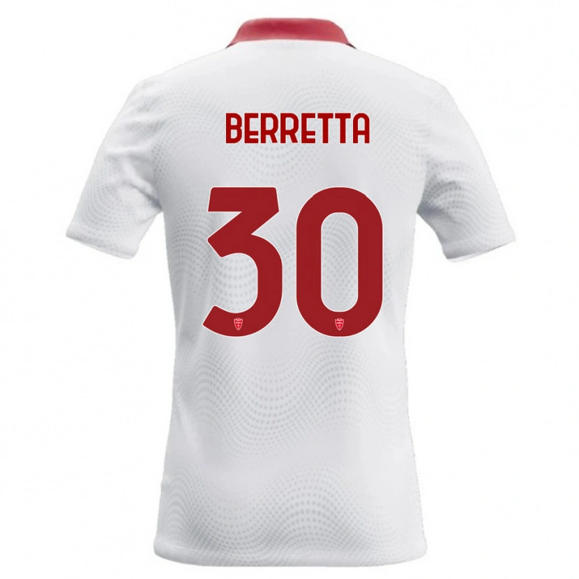 Danxen Kinder Alessandro Berretta #30 Weiß Rot Auswärtstrikot Trikot 2026/27 T-Shirt