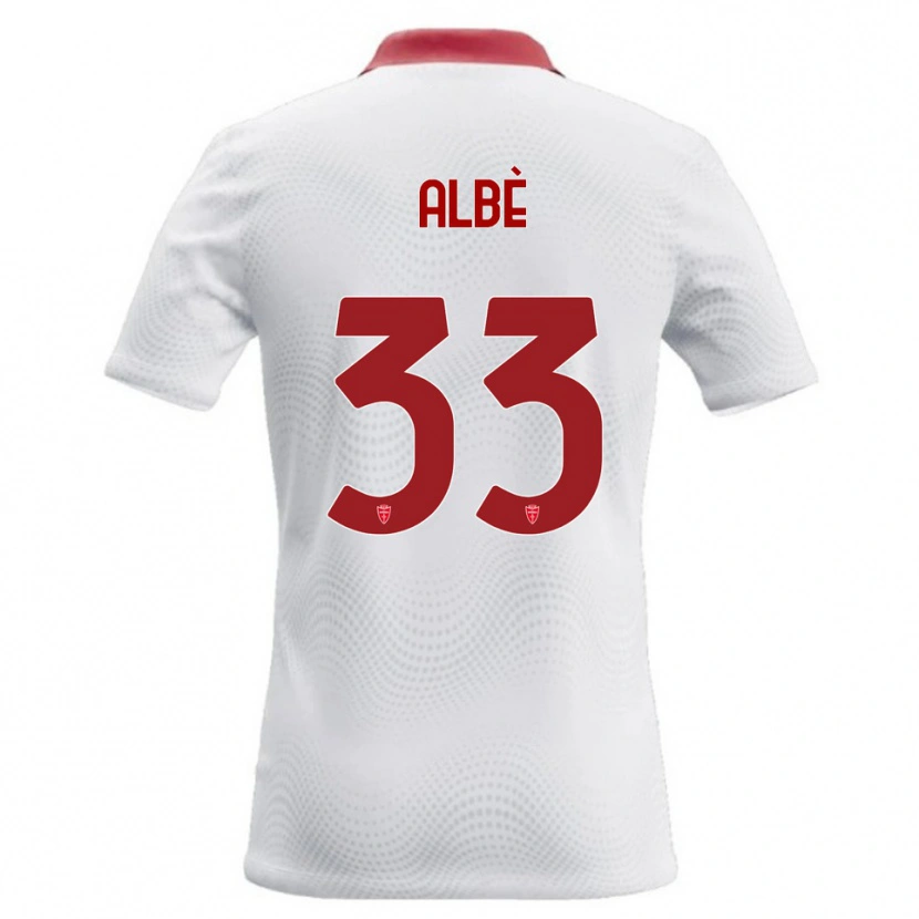 Danxen Kinder Simone Albè #33 Weiß Rot Auswärtstrikot Trikot 2026/27 T-Shirt