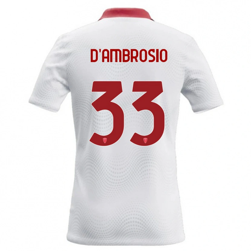 Danxen Kinder Danilo D'ambrosio #33 Weiß Rot Auswärtstrikot Trikot 2026/27 T-Shirt