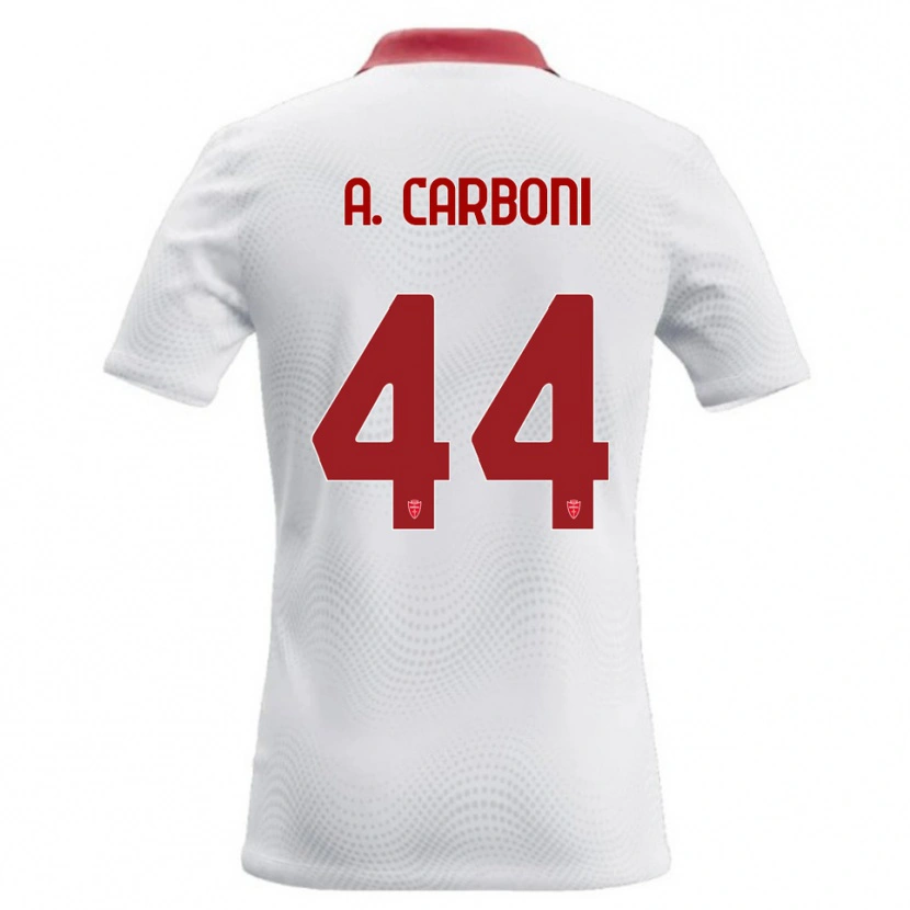 Danxen Kinder Andrea Carboni #44 Weiß Rot Auswärtstrikot Trikot 2026/27 T-Shirt