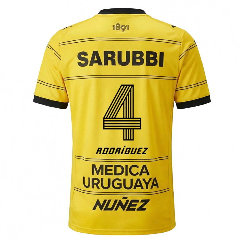Danxen Kinder Guzmán Rodríguez #4 Gelb Schwarz Auswärtstrikot Trikot 2026/27 T-Shirt