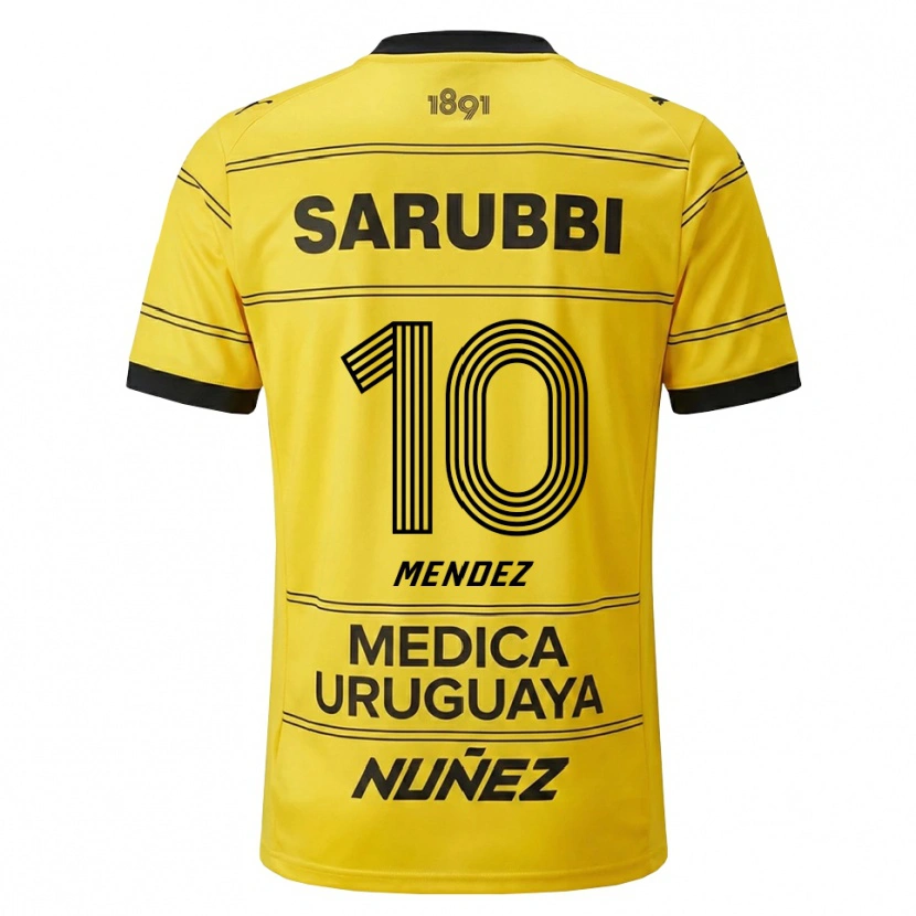 Danxen Kinder Kevin Méndez #10 Gelb Schwarz Auswärtstrikot Trikot 2026/27 T-Shirt