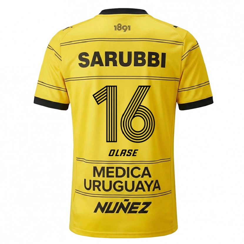 Danxen Kinder Tomás Olase #16 Gelb Schwarz Auswärtstrikot Trikot 2026/27 T-Shirt