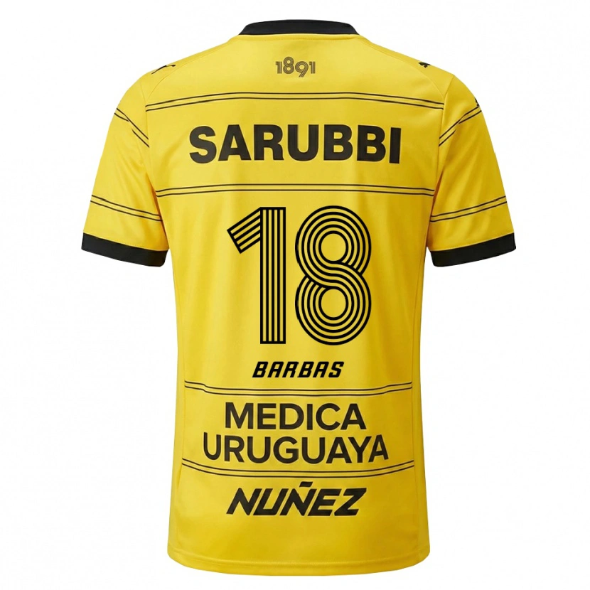 Danxen Kinder Germán Barbas #18 Gelb Schwarz Auswärtstrikot Trikot 2026/27 T-Shirt