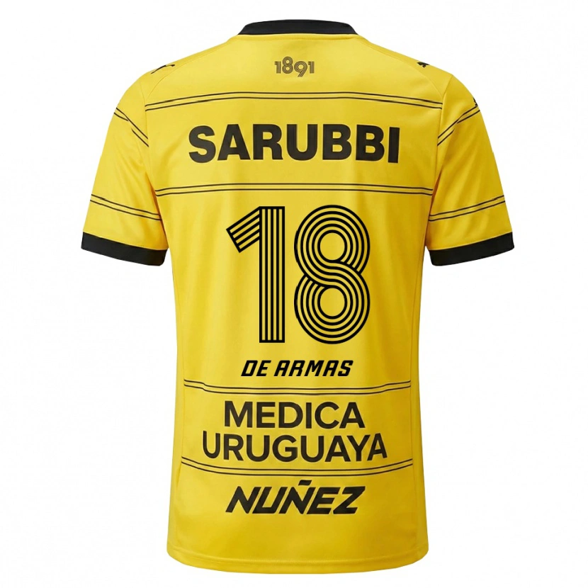 Danxen Kinder Nahuel De Armas #18 Gelb Schwarz Auswärtstrikot Trikot 2026/27 T-Shirt