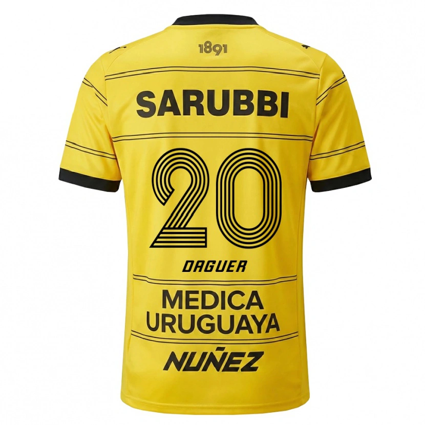 Danxen Kinder Julio Daguer #20 Gelb Schwarz Auswärtstrikot Trikot 2026/27 T-Shirt