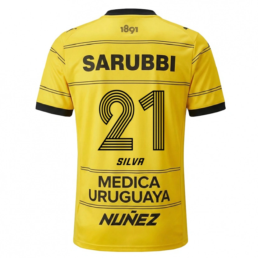 Danxen Kinder Gastón Silva #21 Gelb Schwarz Auswärtstrikot Trikot 2026/27 T-Shirt