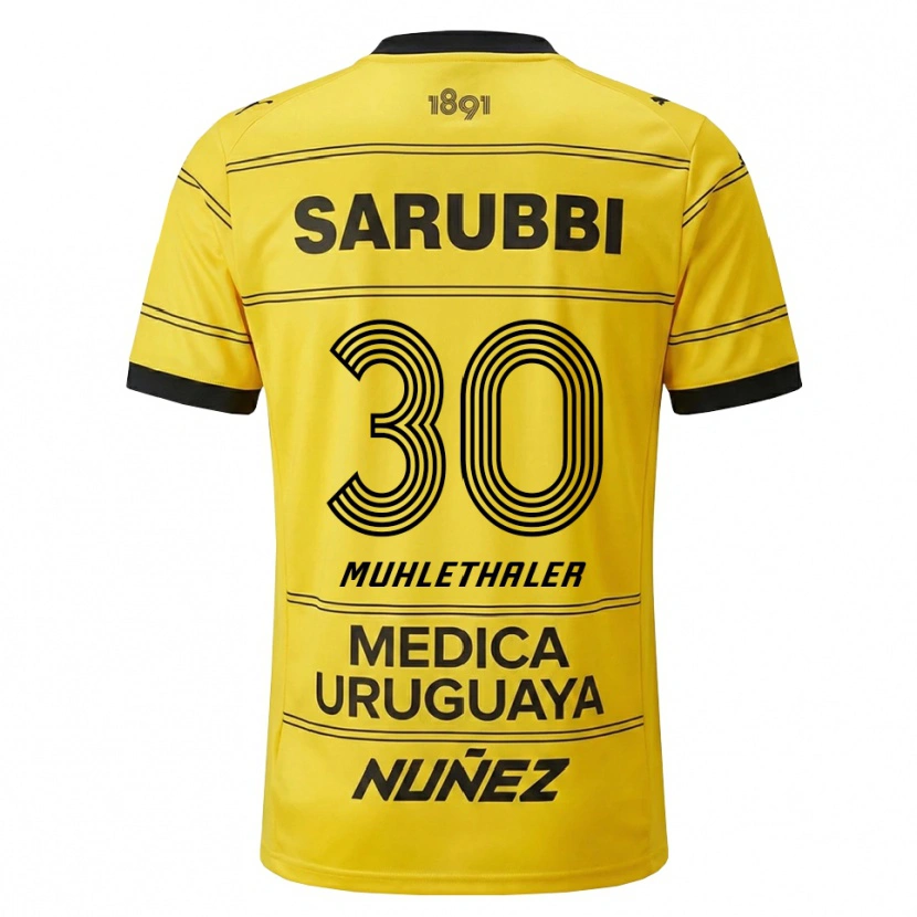 Danxen Kinder Stiven Muhlethaler #30 Gelb Schwarz Auswärtstrikot Trikot 2026/27 T-Shirt