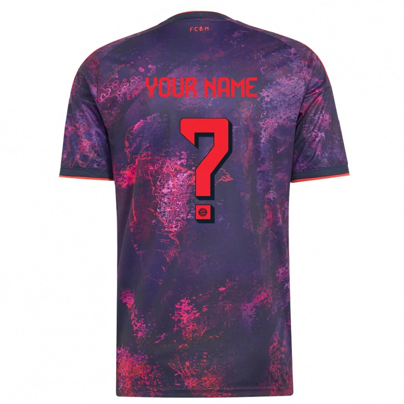 Danxen Kinder Ihren Namen #0 Lila Rot Ausweichtrikot Trikot 2026/27 T-Shirt