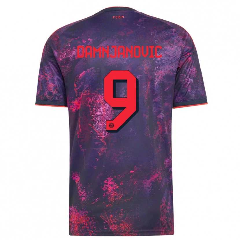 Danxen Kinder Jovana Damnjanovic #9 Lila Rot Ausweichtrikot Trikot 2026/27 T-Shirt