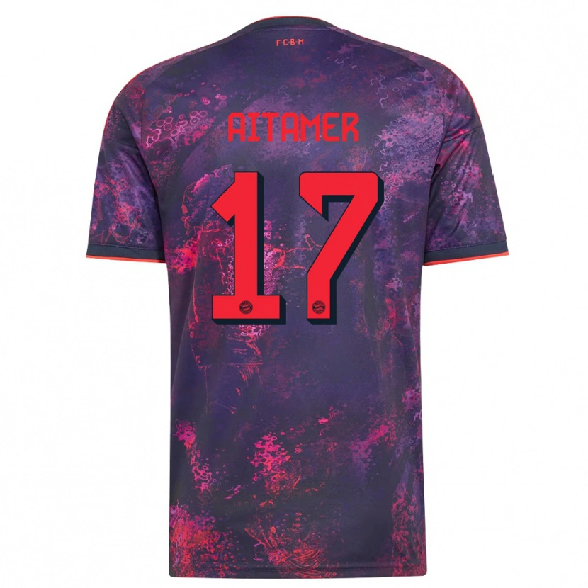 Danxen Kinder Younes Aitamer #17 Lila Rot Ausweichtrikot Trikot 2026/27 T-Shirt