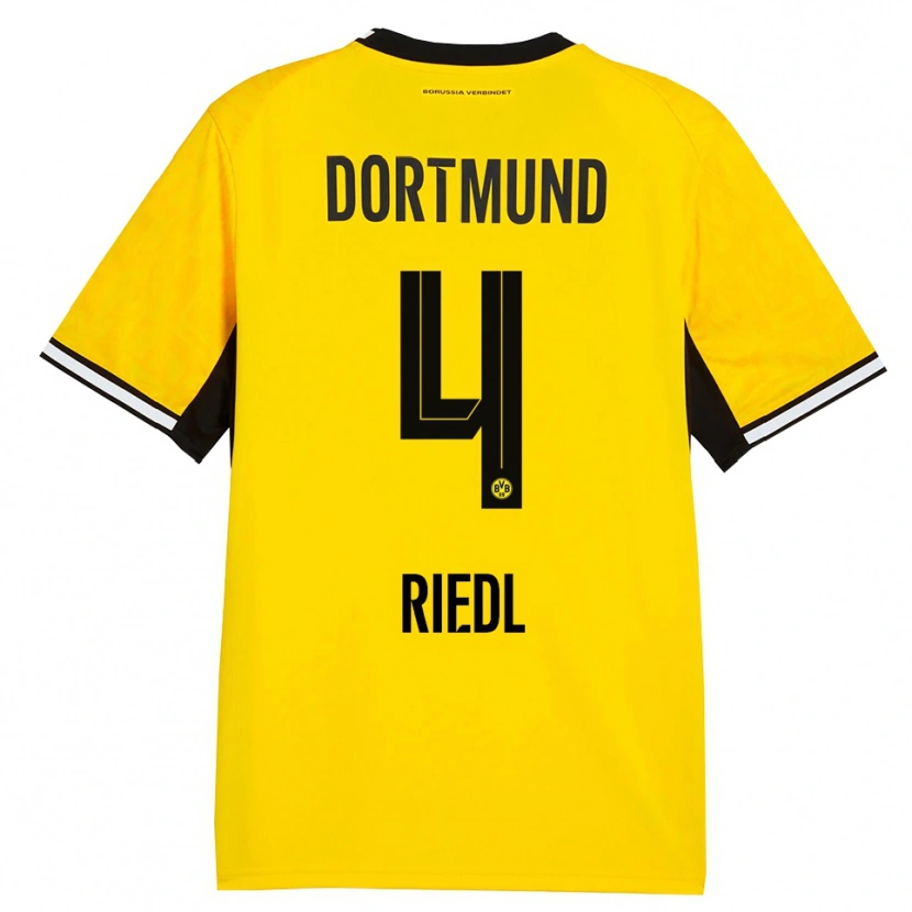 Danxen Herren Jan-Luca Riedl #4 Gelb Schwarz Weiß Heimtrikot Trikot 2026/27 T-Shirt