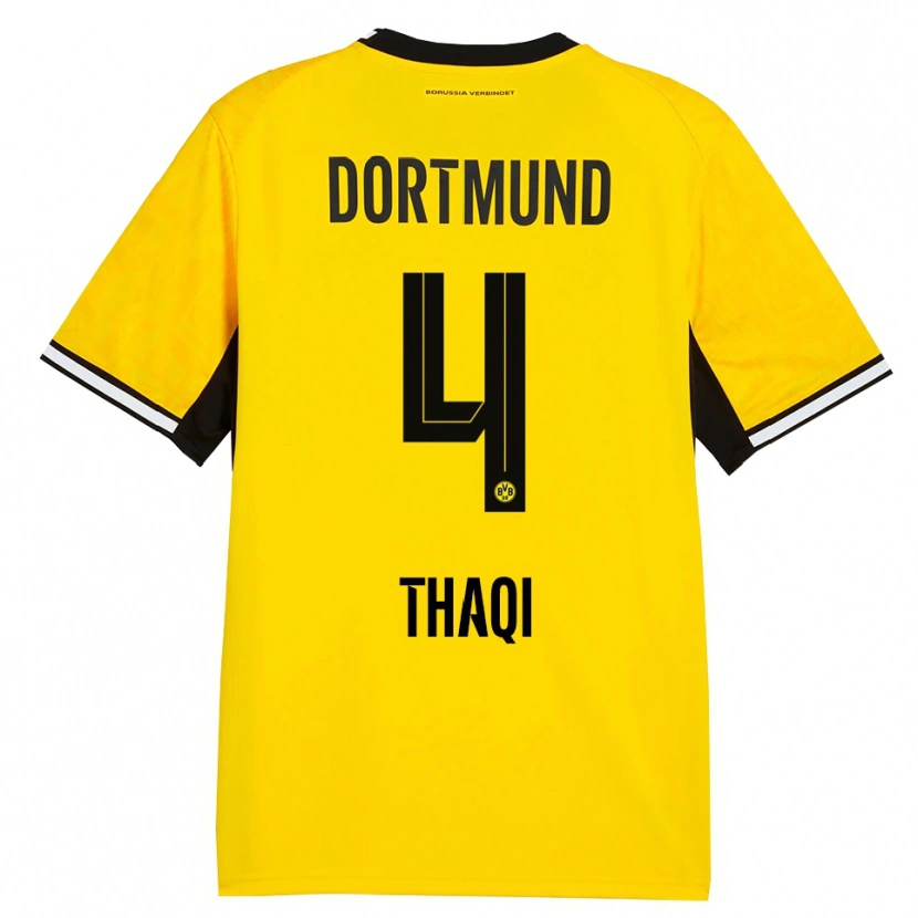 Danxen Herren Albin Thaqi #4 Gelb Schwarz Weiß Heimtrikot Trikot 2026/27 T-Shirt