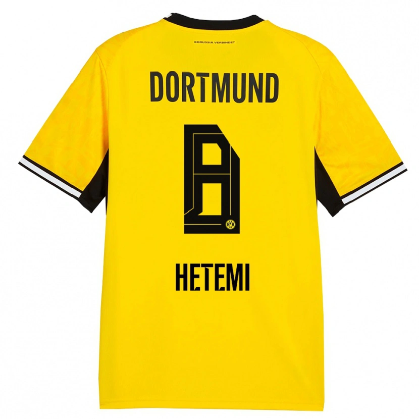 Danxen Herren Rilind Hetemi #8 Gelb Schwarz Weiß Heimtrikot Trikot 2026/27 T-Shirt