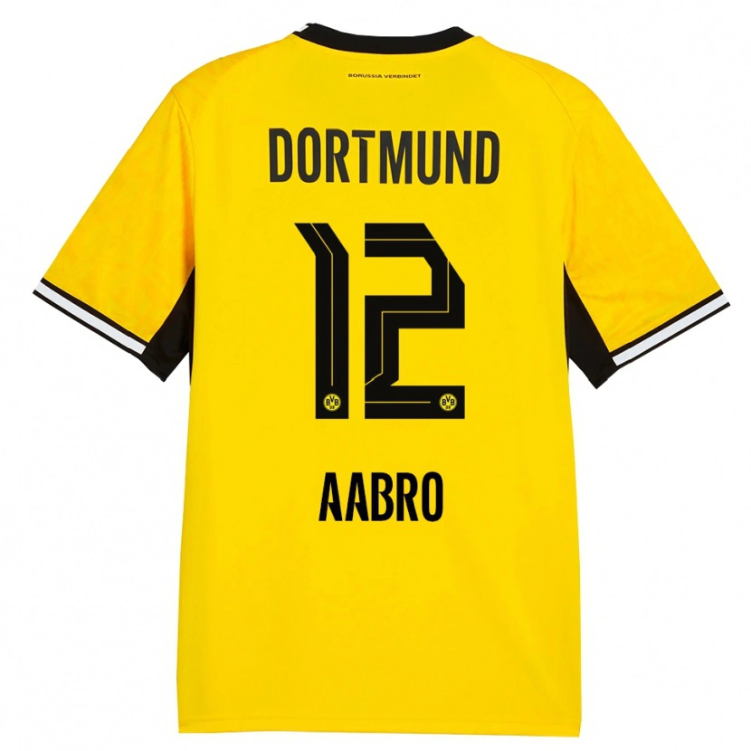 Danxen Herren Gustav Aabro #12 Gelb Schwarz Weiß Heimtrikot Trikot 2026/27 T-Shirt