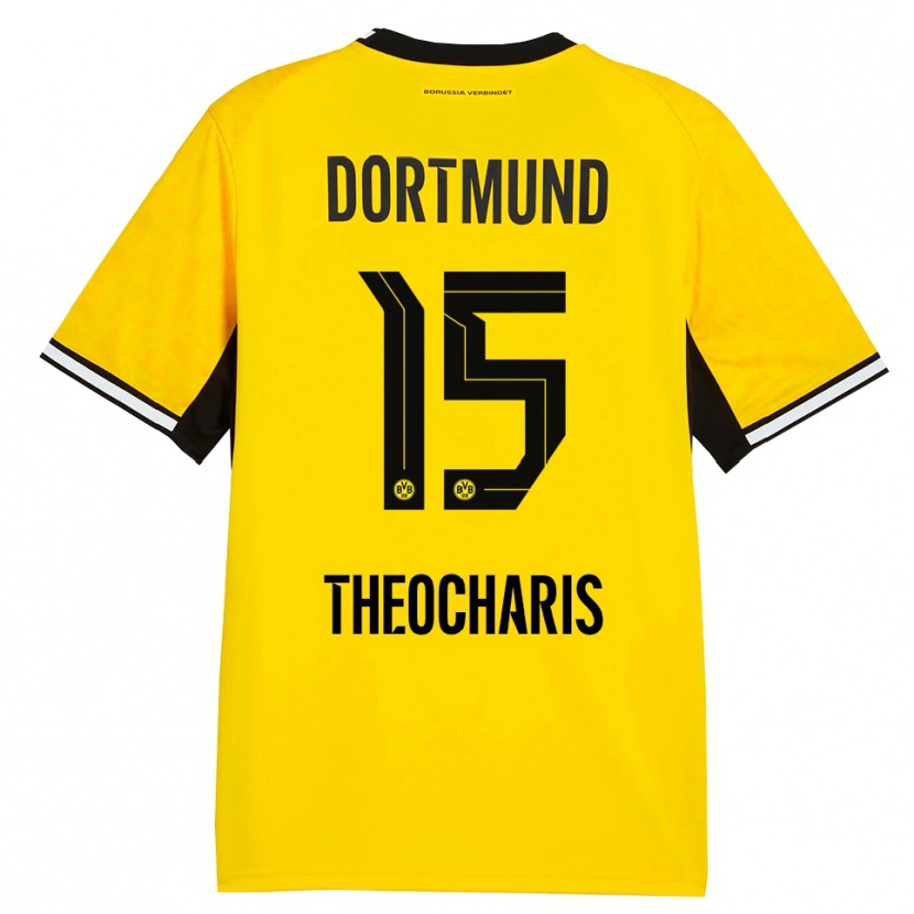 Danxen Herren Elefterios Theocharis #15 Gelb Schwarz Weiß Heimtrikot Trikot 2026/27 T-Shirt