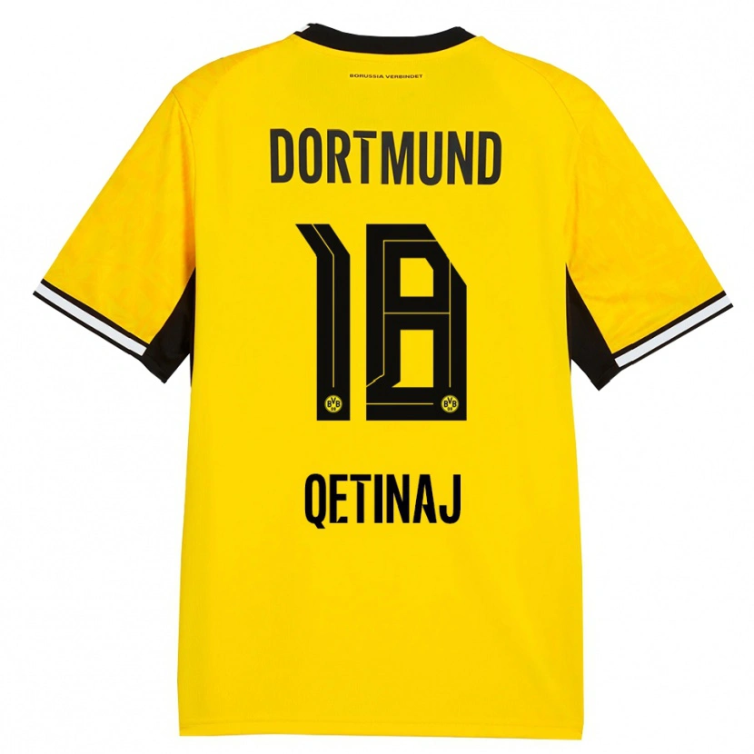 Danxen Herren Edon Qetinaj #18 Gelb Schwarz Weiß Heimtrikot Trikot 2026/27 T-Shirt