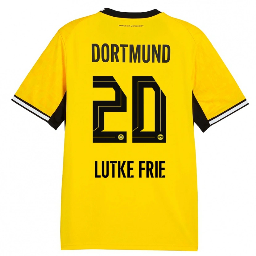 Danxen Herren Dennis Lutke-Frie #20 Gelb Schwarz Weiß Heimtrikot Trikot 2026/27 T-Shirt