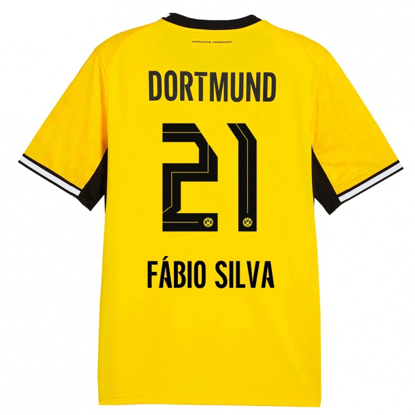 Danxen Herren Fábio Silva #21 Gelb Schwarz Weiß Heimtrikot Trikot 2026/27 T-Shirt