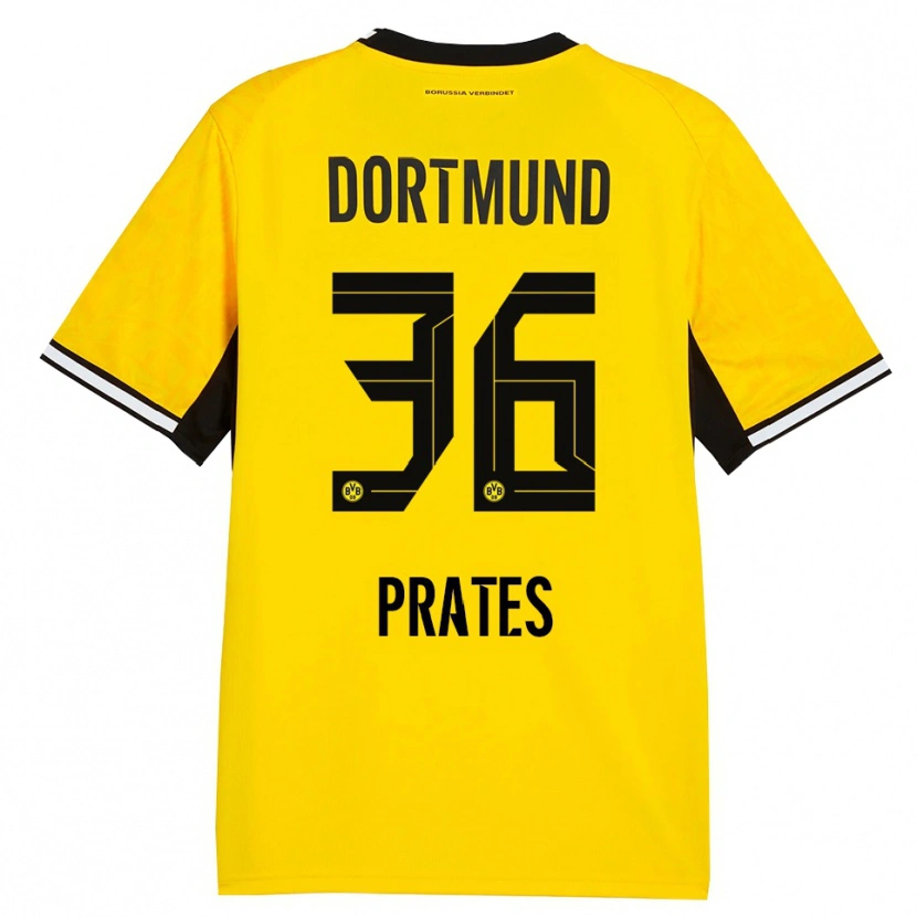 Danxen Herren Kauã Prates #36 Gelb Schwarz Weiß Heimtrikot Trikot 2026/27 T-Shirt