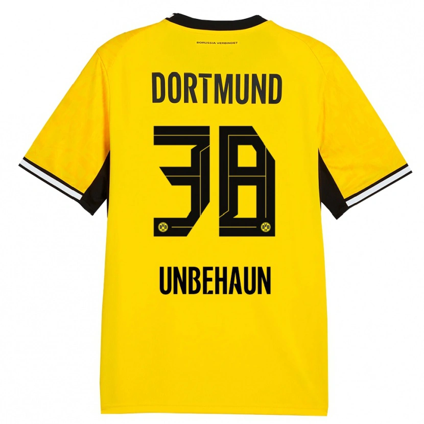 Danxen Herren Luca Unbehaun #38 Gelb Schwarz Weiß Heimtrikot Trikot 2026/27 T-Shirt
