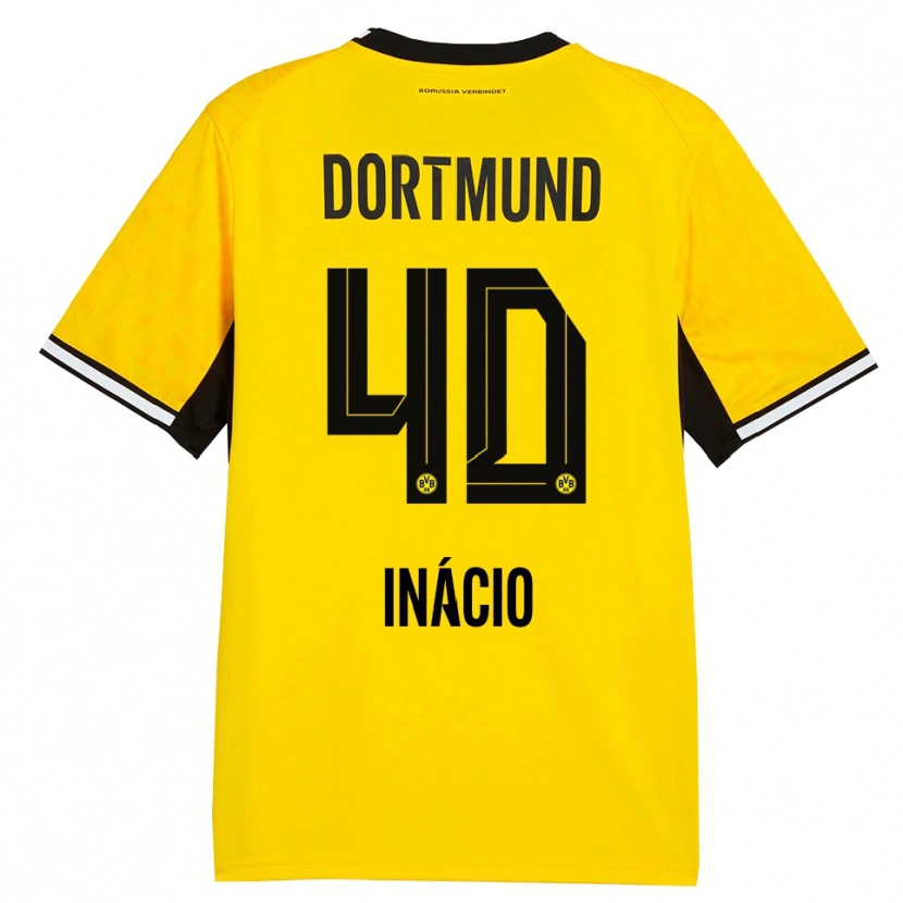 Danxen Herren Samuele Inácio #40 Gelb Schwarz Weiß Heimtrikot Trikot 2026/27 T-Shirt