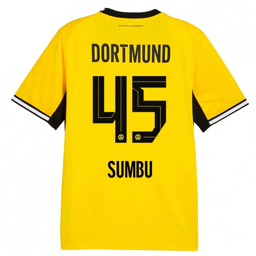 Danxen Herren Daniel Sumbu #45 Gelb Schwarz Weiß Heimtrikot Trikot 2026/27 T-Shirt
