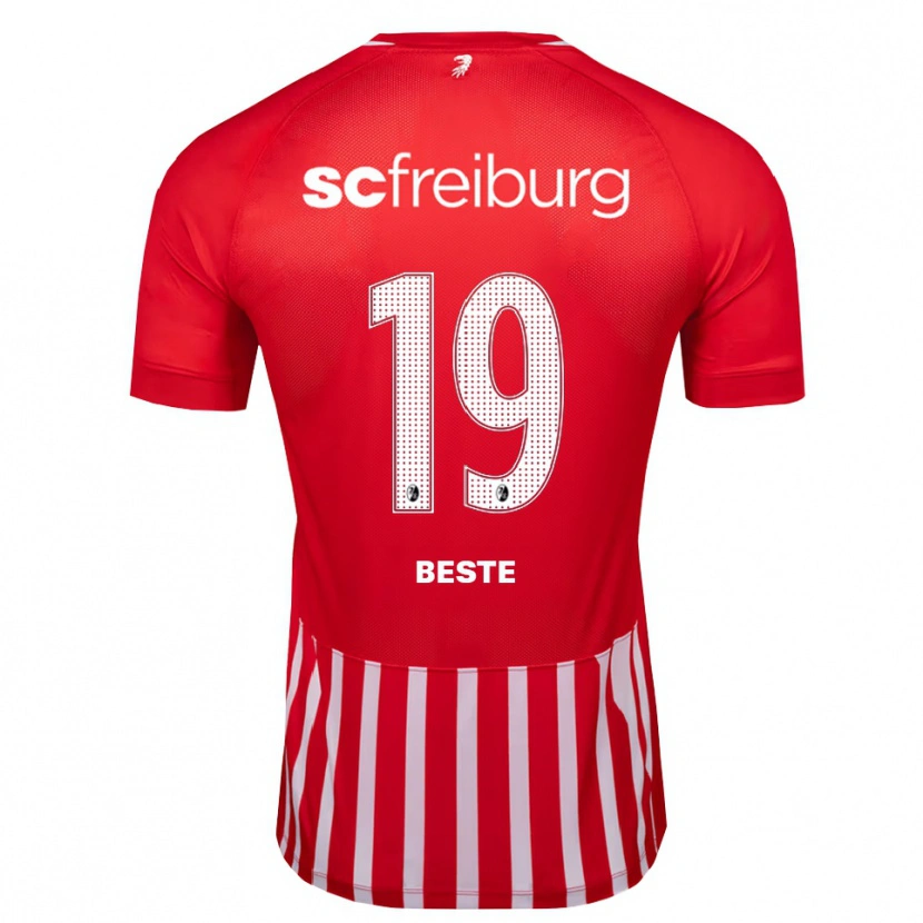 Danxen Herren Niklas Beste #19 Rot Weiß Schwarz Heimtrikot Trikot 2026/27 T-Shirt