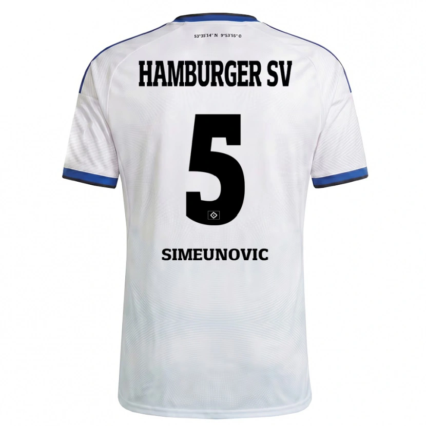 Danxen Herren Denis Simeunovic #5 Weiß Schwarz Blau Heimtrikot Trikot 2026/27 T-Shirt