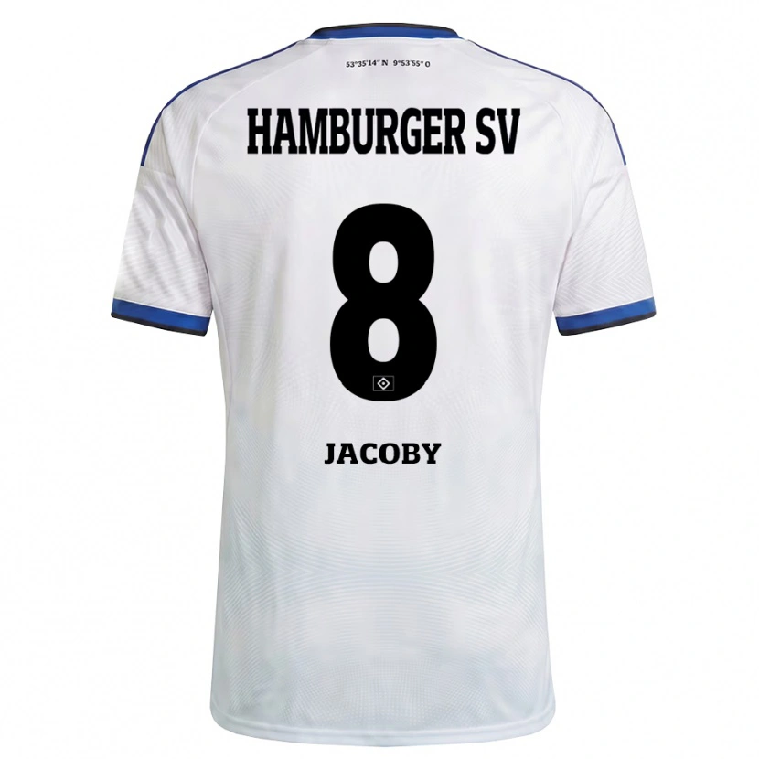 Danxen Herren Leandro Jacoby #8 Weiß Schwarz Blau Heimtrikot Trikot 2026/27 T-Shirt