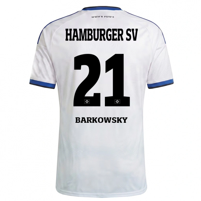 Danxen Herren Finn Barkowsky #21 Weiß Schwarz Blau Heimtrikot Trikot 2026/27 T-Shirt