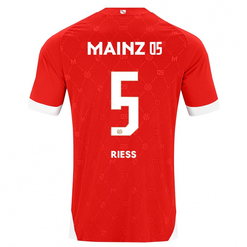 Danxen Herren Fabian Rieß #5 Rot Weiß Heimtrikot Trikot 2026/27 T-Shirt