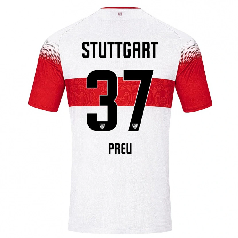 Danxen Herren David Preu #37 Weiß Rot Gelb Heimtrikot Trikot 2026/27 T-Shirt