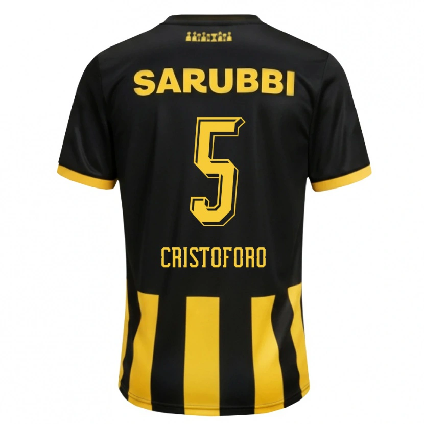 Danxen Herren Sebastián Cristóforo #5 Schwarz Gelb Heimtrikot Trikot 2026/27 T-Shirt