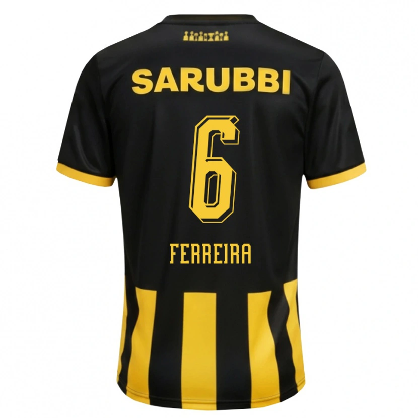 Danxen Herren Lucas Ferreira #6 Schwarz Gelb Heimtrikot Trikot 2026/27 T-Shirt