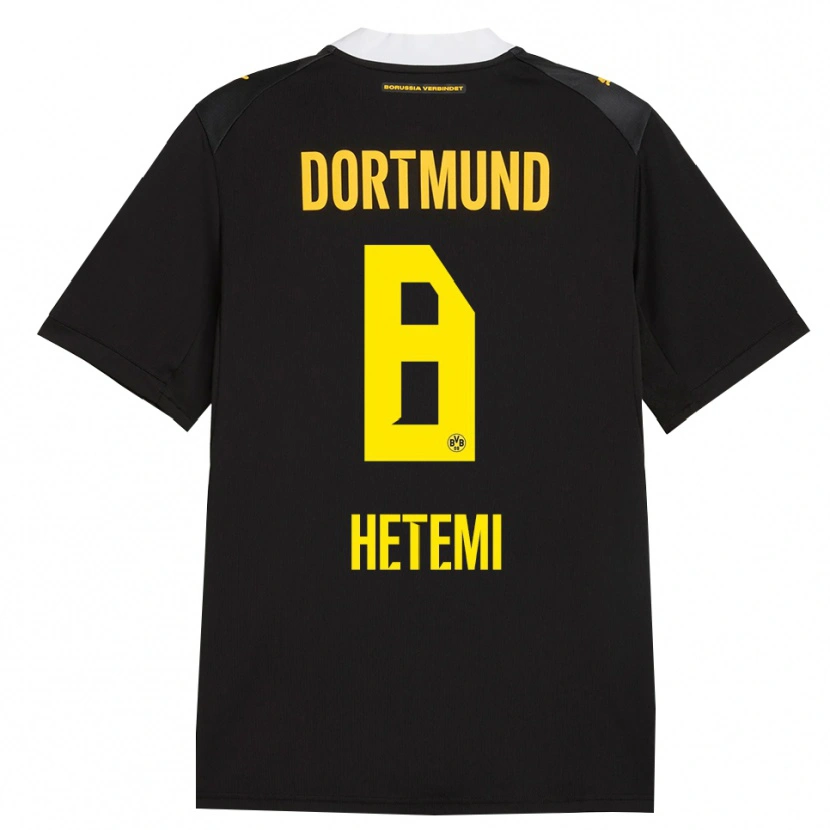 Danxen Herren Rilind Hetemi #8 Schwarz Rot Gelb Auswärtstrikot Trikot 2026/27 T-Shirt