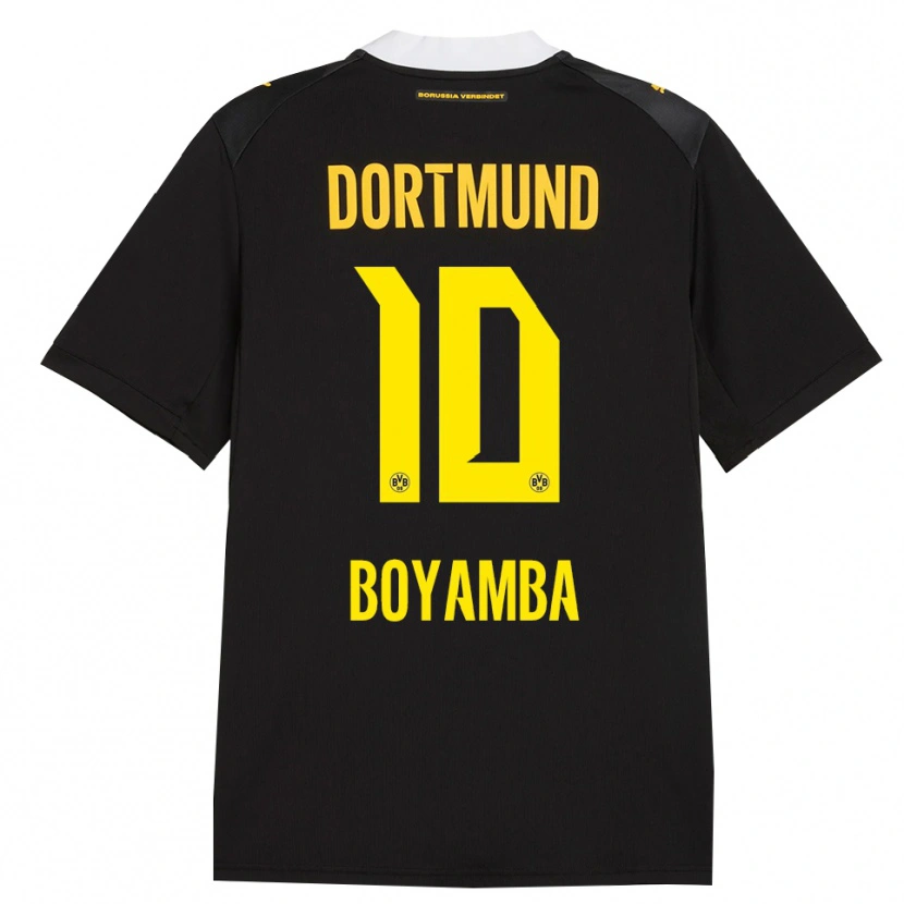 Danxen Herren Joseph Boyamba #10 Schwarz Rot Gelb Auswärtstrikot Trikot 2026/27 T-Shirt