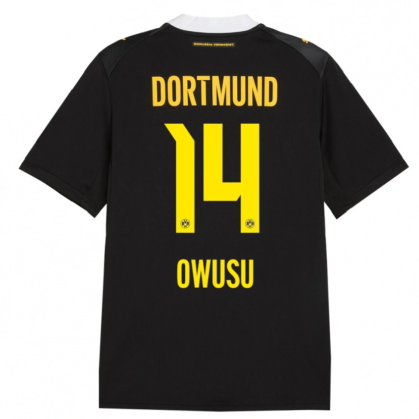 Danxen Herren Nathanael Owusu #14 Schwarz Rot Gelb Auswärtstrikot Trikot 2026/27 T-Shirt