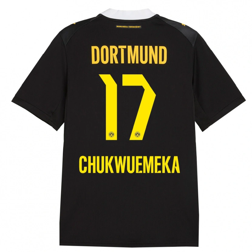 Danxen Herren Carney Chukwuemeka #17 Schwarz Rot Gelb Auswärtstrikot Trikot 2026/27 T-Shirt