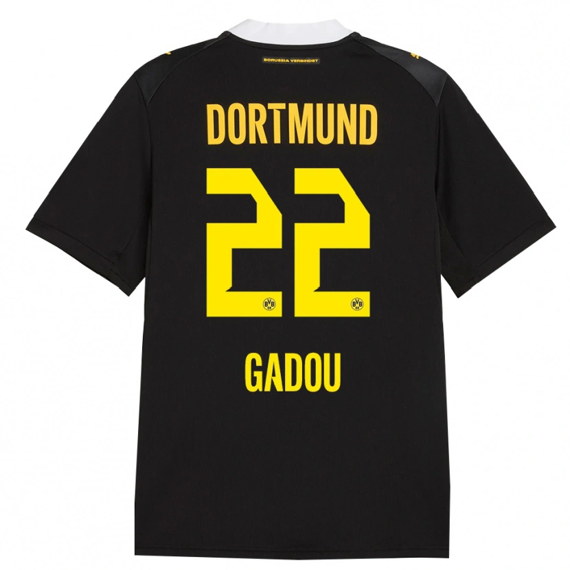 Danxen Herren Joane Gadou #22 Schwarz Rot Gelb Auswärtstrikot Trikot 2026/27 T-Shirt