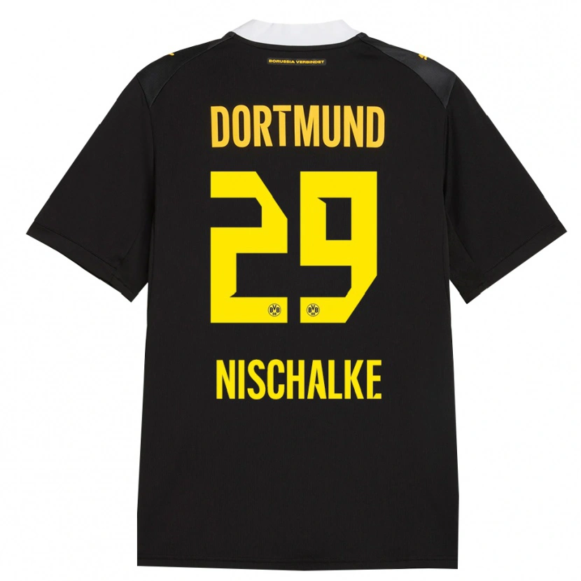 Danxen Herren Jermain Nischalke #29 Schwarz Rot Gelb Auswärtstrikot Trikot 2026/27 T-Shirt