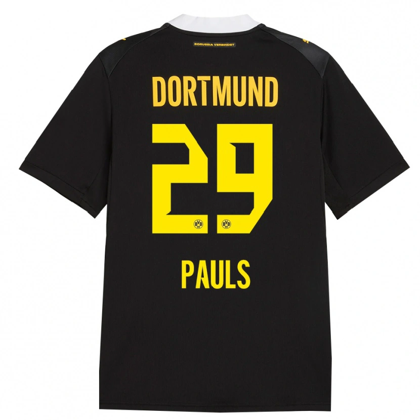 Danxen Herren Emilia Pauls #29 Schwarz Rot Gelb Auswärtstrikot Trikot 2026/27 T-Shirt