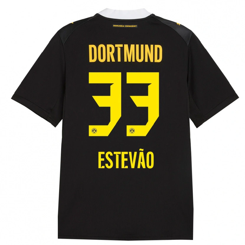 Danxen Herren Tiago Estevão #33 Schwarz Rot Gelb Auswärtstrikot Trikot 2026/27 T-Shirt