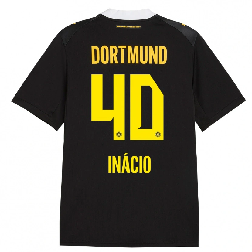 Danxen Herren Samuele Inácio #40 Schwarz Rot Gelb Auswärtstrikot Trikot 2026/27 T-Shirt