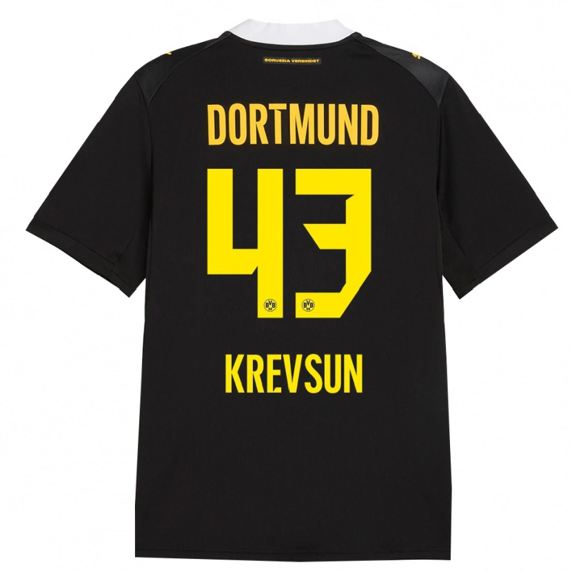 Danxen Herren Danylo Krevsun #43 Schwarz Rot Gelb Auswärtstrikot Trikot 2026/27 T-Shirt